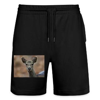 000 3532 NEF - Stanley/Stella Trainer Unisex Organic Jogging Shorts - black - Front - Nik (191cm) & Marisol (170cm)
