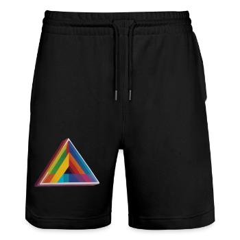 Loveprism - Stanley/Stella Unisex Bio Joggingshorts Trainer  - Schwarz - Vorne - Nik (191cm) & Marisol (170cm)