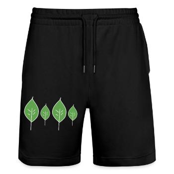 Symbole de plante à feuilles à quatre feuilles - Short de jogging bio TRAINER Stanley/Stella unisexe - noir - Devant - Nik (191cm) & Marisol (170cm)