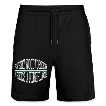 Hommes Un charpentier Prière T-shirts Mason Wood - Short de jogging bio TRAINER Stanley/Stella unisexe - noir - Devant - Nik (191cm) & Marisol (170cm)
