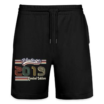 Original 2019 Vintage edition Retro Birthday - Short de jogging bio TRAINER Stanley/Stella unisexe - noir - Devant - Nik (191cm) & Marisol (170cm)