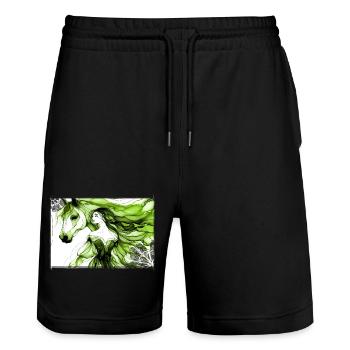 Blumen Frauen Mädchen Mode Design Kunst Weiblicher Stil - Stanley/Stella Unisex Bio Joggingshorts Trainer  - Schwarz - Vorne - Nik (191cm) & Marisol (170cm)
