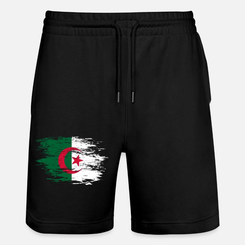 Drapeau de l’Algérie utilisé - Short de jogging bio TRAINER Stanley/Stella unisexe - noir