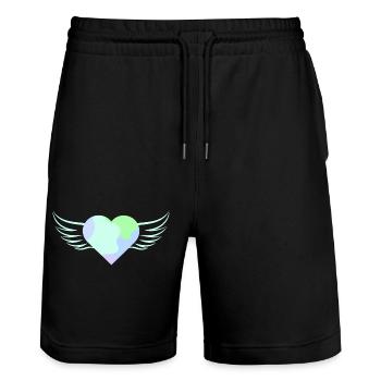 Pastellfarbenes Herz mit Flügeln - ApriNoeScor - Stanley/Stella Unisex Bio Joggingshorts Trainer  - Schwarz - Vorne - Nik (191cm) & Marisol (170cm)
