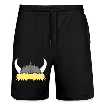Viking helmet - Stanley/Stella Trainer Unisex Organic Jogging Shorts - black - Front - Nik (191cm) & Marisol (170cm)