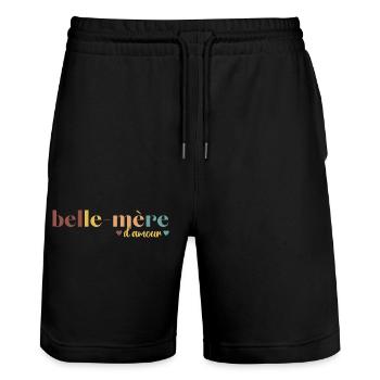 Belle-mère d' amour cadeau pour belle-maman - Short de jogging bio TRAINER Stanley/Stella unisexe - noir - Devant - Nik (191cm) & Marisol (170cm)