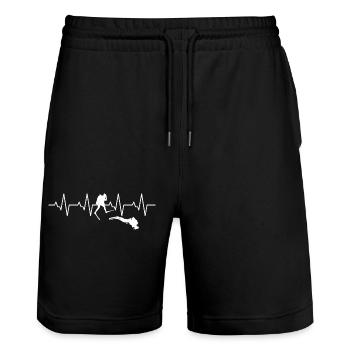 Tauchen Herzschlag Apnoetaucher Apnoe - Stanley/Stella Unisex Bio Joggingshorts Trainer  - Schwarz - Vorne - Nik (191cm) & Marisol (170cm)