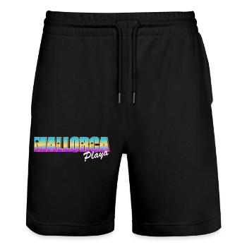 Majorque Playa - Short de jogging bio TRAINER Stanley/Stella unisexe - noir - Devant - Nik (191cm) & Marisol (170cm)