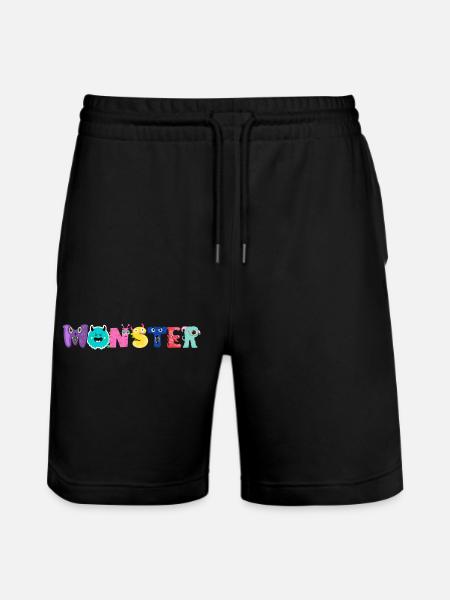 Monster Alphabet - Stanley/Stella Trainer Unisex Organic Jogging Shorts - black