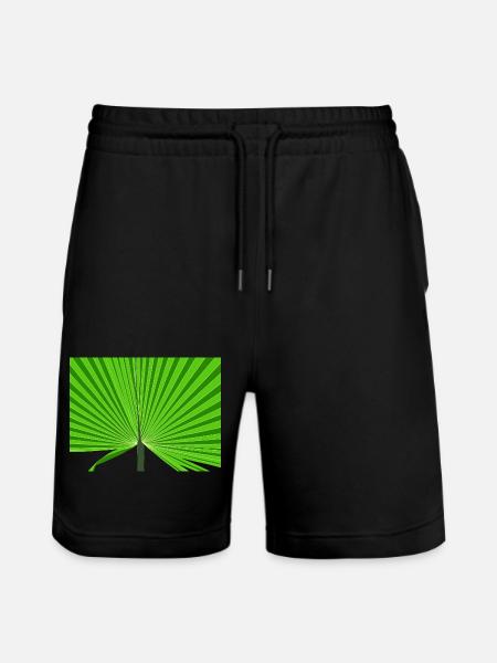 Tropical palm tree - Stanley/Stella Trainer Unisex Organic Jogging Shorts - black