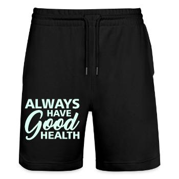 Good Health - Stanley/Stella Unisex Bio Joggingshorts Trainer  - Schwarz - Vorne - Nik (191cm) & Marisol (170cm)