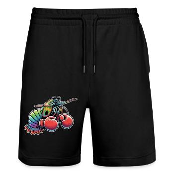 Gottesanbeterin Garnelen Boxen Lustige Gottesanbeterin Garnelen - Stanley/Stella Unisex Bio Joggingshorts Trainer  - Schwarz - Vorne - Nik (191cm) & Marisol (170cm)