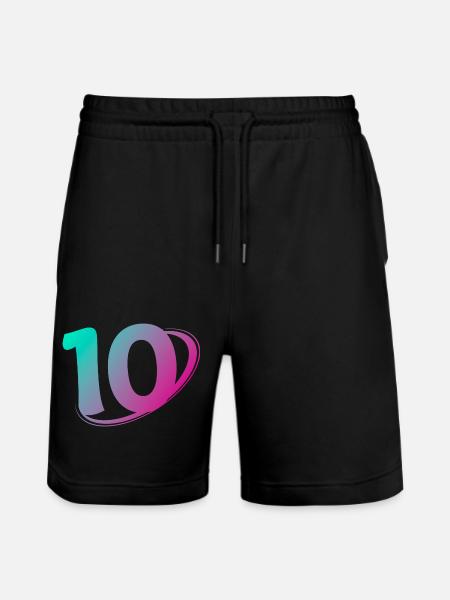 Nummer 10 mehrfarbig - Stanley/Stella Unisex Bio Joggingshorts Trainer  - Schwarz