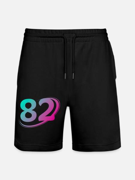 Nummer 82 mehrfarbig - Stanley/Stella Unisex Bio Joggingshorts Trainer - Schwarz