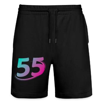 Numéro 55 multicolore - Short de jogging bio TRAINER Stanley/Stella unisexe - noir - Devant - Nik (191cm) & Marisol (170cm)