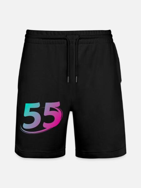 Nummer 55 mehrfarbig - Stanley/Stella Unisex Bio Joggingshorts Trainer - Schwarz