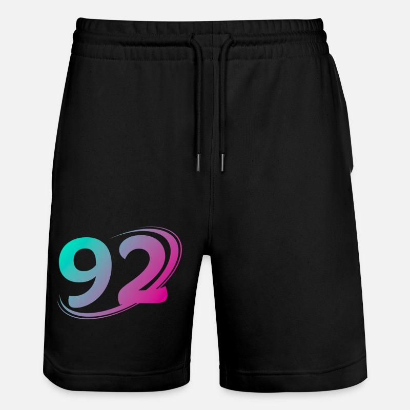 Nummer 92 mehrfarbig - Stanley/Stella Unisex Bio Joggingshorts Trainer  - Schwarz