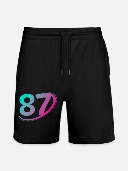 Nummer 87 mehrfarbig - Stanley/Stella Unisex Bio Joggingshorts Trainer - Schwarz