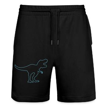 Dinosaur Trex - Stanley/Stella Trainer Unisex Organic Jogging Shorts - black - Front - Nik (191cm) & Marisol (170cm)