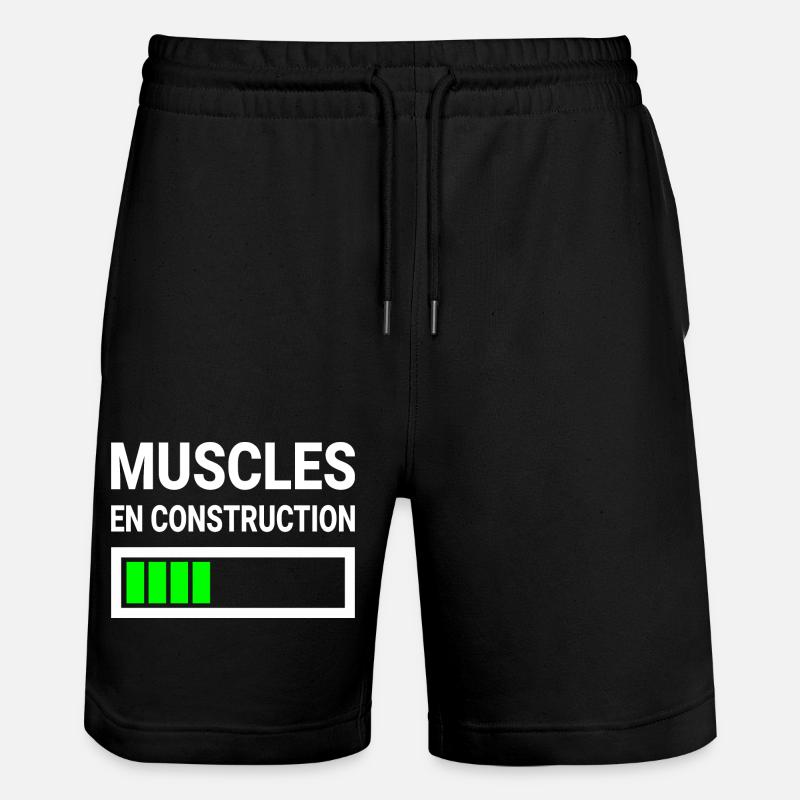 Muscles En Construction Cadeau Drôle - Short de jogging bio TRAINER Stanley/Stella unisexe - noir