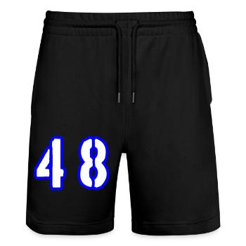 48 Symbole numérique - Short de jogging bio TRAINER Stanley/Stella unisexe - noir - Devant - Nik (191cm) & Marisol (170cm)