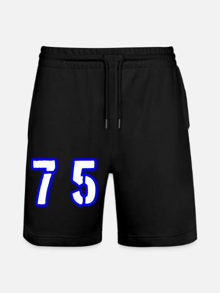 75 Number Symbol - Stanley/Stella Trainer Unisex Organic Jogging Shorts - black