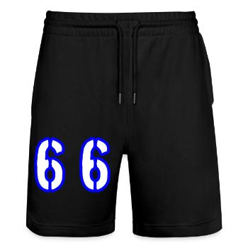 66 Symbole numérique - Short de jogging bio TRAINER Stanley/Stella unisexe - noir - Devant - Nik (191cm) & Marisol (170cm)