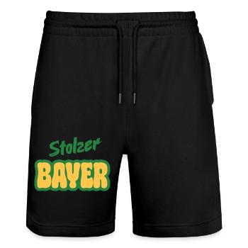 Stolzer Bayer - Stanley/Stella Unisex Bio Joggingshorts Trainer  - Schwarz - Vorne - Nik (191cm) & Marisol (170cm)