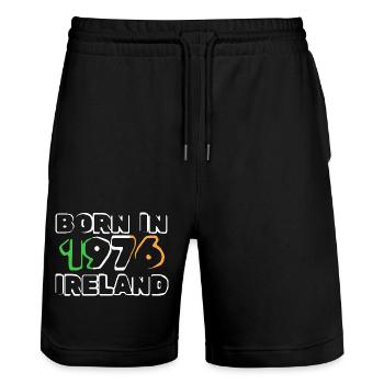 Irlande 1976 - Short de jogging bio TRAINER Stanley/Stella unisexe - noir - Devant - Nik (191cm) & Marisol (170cm)