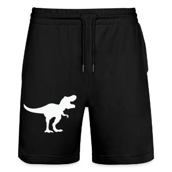 Dinosaur Trex - Stanley/Stella Trainer Unisex Organic Jogging Shorts - black - Front - Nik (191cm) & Marisol (170cm)