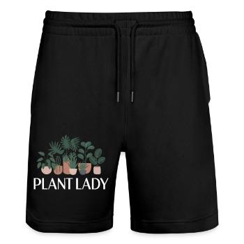 Pflanzen-Dame - Stanley/Stella Unisex Bio Joggingshorts Trainer  - Schwarz - Vorne - Nik (191cm) & Marisol (170cm)