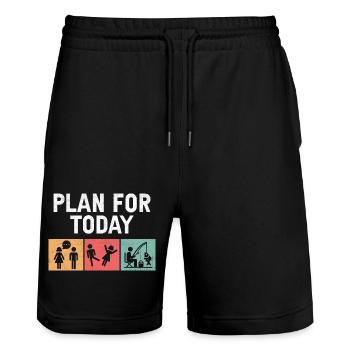 Planifier pour aujourd’hui Pêche Fish Angler Pêcheur Angle - Short de jogging bio TRAINER Stanley/Stella unisexe - noir - Devant - Nik (191cm) & Marisol (170cm)