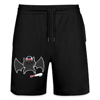 Chauve-souris de baseball drôle et mignonne / Chauve-souris - Short de jogging bio TRAINER Stanley/Stella unisexe - noir - Devant - Nik (191cm) & Marisol (170cm)