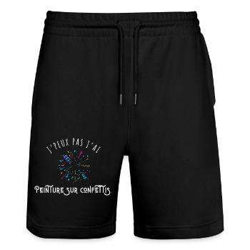 I Can't I Male on Confetti - Humor - Stanley/Stella Unisex Bio Joggingshorts Trainer  - Schwarz - Vorne - Nik (191cm) & Marisol (170cm)