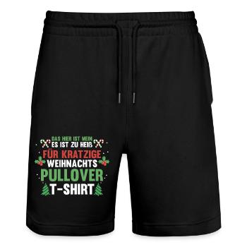 Weihnachtsmann Weihnachten Hässliche Weihnachten - Stanley/Stella Unisex Bio Joggingshorts Trainer  - Schwarz - Vorne - Nik (191cm) & Marisol (170cm)