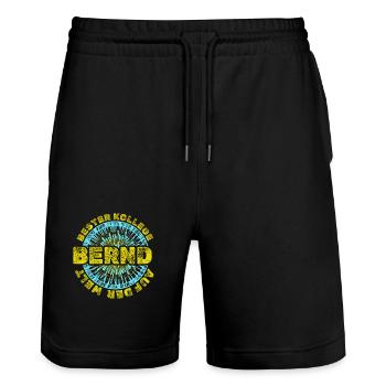 Bernd - Stanley/Stella Trainer Unisex Organic Jogging Shorts - black - Front - Nik (191cm) & Marisol (170cm)