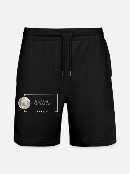 Partnermotiv - better together - Mond - Stanley/Stella Unisex Bio Joggingshorts Trainer  - Schwarz