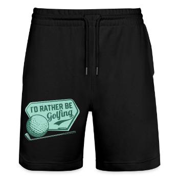 Je préfère jouer au golf Golf - Short de jogging bio TRAINER Stanley/Stella unisexe - noir - Devant - Nik (191cm) & Marisol (170cm)
