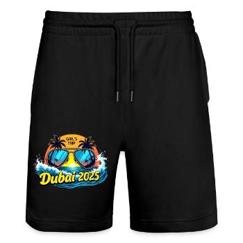 Trip Dubai 2025 T-shirts Femme - Short de jogging bio TRAINER Stanley/Stella unisexe - noir - Devant - Nik (191cm) & Marisol (170cm)
