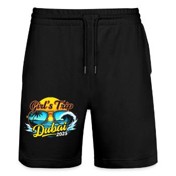 Dubai Trip 2025 - T-shirts pour femmes - Short de jogging bio TRAINER Stanley/Stella unisexe - noir - Devant - Nik (191cm) & Marisol (170cm)
