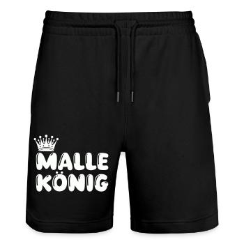 malle könig - Stanley/Stella Unisex Bio Joggingshorts Trainer  - Schwarz - Vorne - Nik (191cm) & Marisol (170cm)