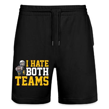 I Hate Both Teams 20 - Stanley/Stella Unisex Bio Joggingshorts Trainer  - Schwarz - Vorne - Nik (191cm) & Marisol (170cm)