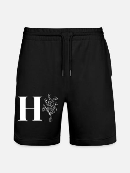 Minimalist flowers - Stanley/Stella Trainer Unisex Organic Jogging Shorts - black