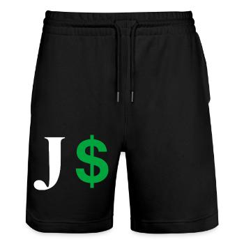 Lettre j dollar - Short de jogging bio TRAINER Stanley/Stella unisexe - noir - Devant - Nik (191cm) & Marisol (170cm)