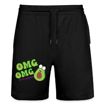 "Oh My Guacamole" – für echte Avocado-Fans - Stanley/Stella Unisex Bio Joggingshorts Trainer  - Schwarz - Vorne - Nik (191cm) & Marisol (170cm)