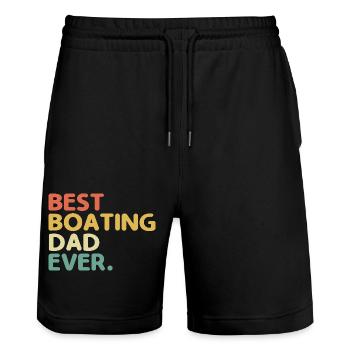 Best Boating Dad Ever Paddle Boat - Stanley/Stella Trainer Unisex Organic Jogging Shorts - black - Front - Nik (191cm) & Marisol (170cm)