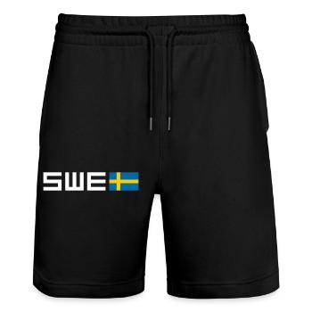 Suède - Short de jogging bio TRAINER Stanley/Stella unisexe - noir - Devant - Nik (191cm) & Marisol (170cm)