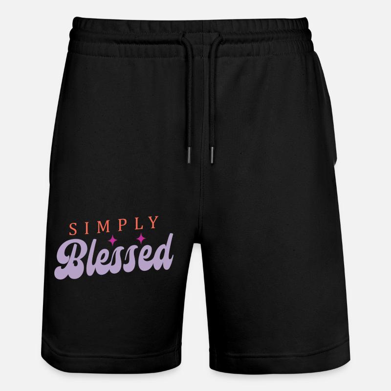 Einfach gesegnet - Stanley/Stella Unisex Bio Joggingshorts Trainer  - Schwarz