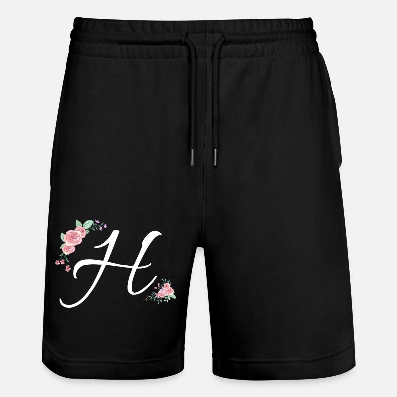 Lettre h fleurs - Short de jogging bio TRAINER Stanley/Stella unisexe - noir