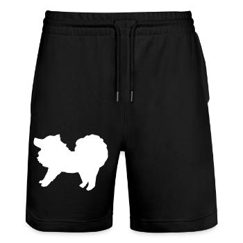 Spitz weiß - Stanley/Stella Unisex Bio Joggingshorts Trainer  - Schwarz - Vorne - Nik (191cm) & Marisol (170cm)